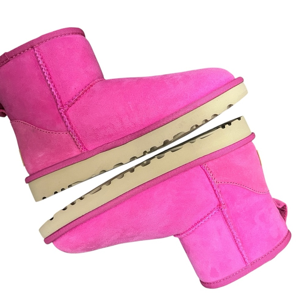 UGG Pink Lamb wool Classic Mini Women's Boots